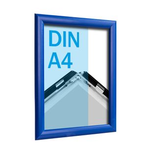 Cadre clic-clac rabattable, aluminium, A4 bleu  | 25 mm | En onglet 