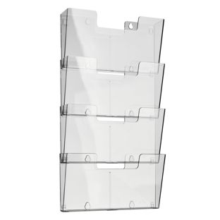 Wandprospekthalter, Polystyrol, transparent PTXK Querformat | A4