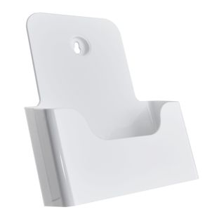 Prospekthalter Wand/ Stand, Polystyrol, transparent PTXD 1 x A5  | weiß 