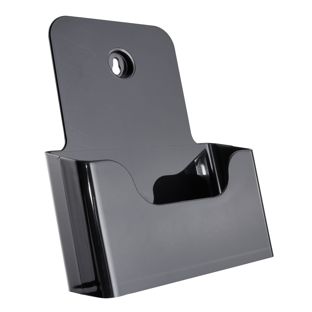 Prospekthalter Wand/ Stand, Polystyrol, transparent PTXD 1 x schwarz | A5