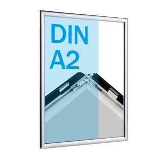 Cadre clic-clac rabattable, aluminium, A2 chrome  | 25 mm | En onglet 