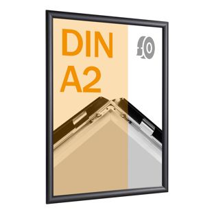 Klapprahmen A2, selbstklebend schwarz  | Gehrung 