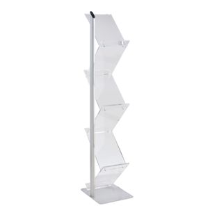 Prospektständer ZICK ZACK Acryl 6x A4 transparent|silber 