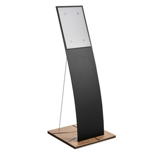 Présentoir sur pied bois/plastique LOBBY, A4, noir/brun 