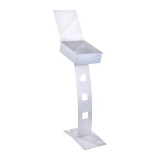 Porte-brochures sur pied extérieur HILO avec roulettes, 1x A4, métal 