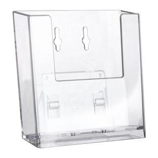 Porte-brochures mural/sur pied, 1 compartiment, polystyrène, transparent, Taymar 