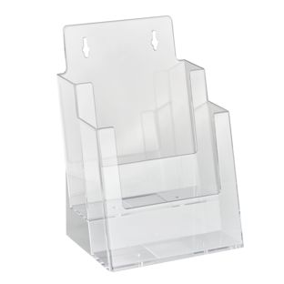 Porte-brochure, 2 compartiment, polystyrène, portrait, transparent, Taymar 