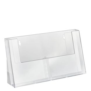 Prospekthalter, Fächer parallel, Polystyrol, Hochformat, transparent, Taymar 2 | A5