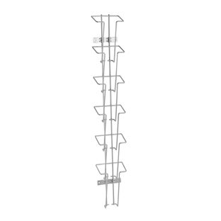 Wandprospekthalter JACKSON aus Draht, Metall, silber 6 | Hochformat | 1/3 A4