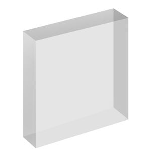 Bloc acrylique, transparent 100 x 100 x 25 mm