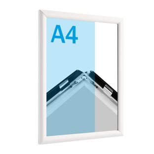 Cadre clic-clac rabattable, aluminium, A4 En onglet | blanc | 17 mm