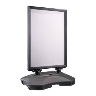 Stop-trottoir B2 STORM-STOP Lite avec réservoir d'eau, résistant au vent, profilé de 32 mm, coins en onglet 