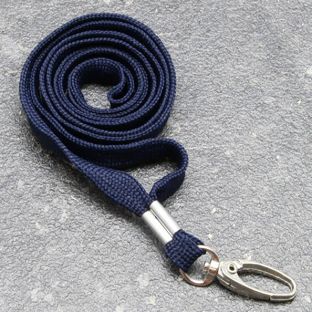 Lanyard, 10 mm breit dunkelblau  | mit Karabiner Clip 