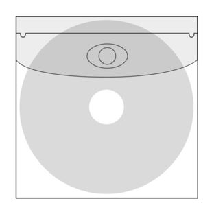 CD-Taschen mit Klappe, selbstklebend, transparent 