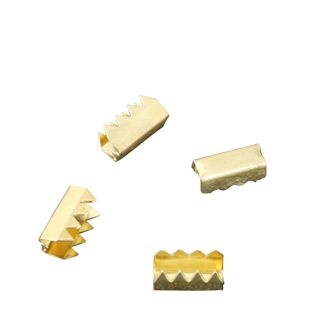 Kordelklammern zur Fertigung von Ringen, 9 x 4,4 x 5,1 mm, vermessingt 