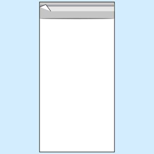 Klappenbeutel, wiederverschließbar, OPP-Folie, transparent 150 x 300 mm 