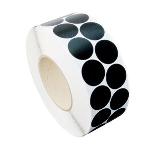Pastilles adhésives en tissu, noir 30 mm | 2500 pcs