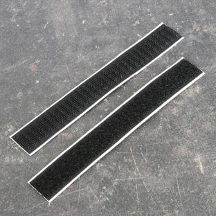 Klettstreifen selbstklebend, Haken und Flausch paarweise 20 x 150 mm  | schwarz 