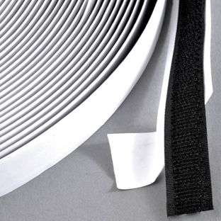 Hakenband selbstklebend auf Rolle mit 25 m 20 mm | schwarz 