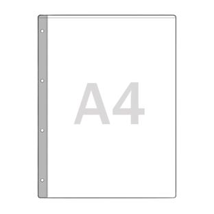 Pochettes transparentes, A4 Bord de classement: 15 mm de largeur avec perforation 4 fois  | 180 µm