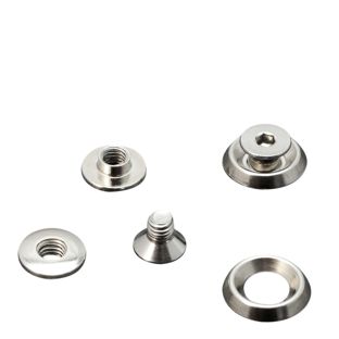 Buchschrauben mit Rosettenscheibe, 3,5 mm, vernickelt 