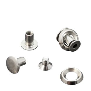 Buchschrauben mit Rosettenscheibe, 7 mm, vernickelt 