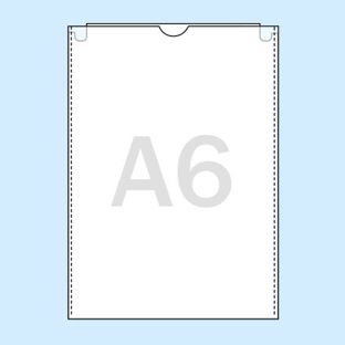 Pochette plastique non-perforée, transparent A6 