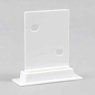 Regalbodenhalter für Displays aus Pappe, flache Variante, zweiteilig, weiß 