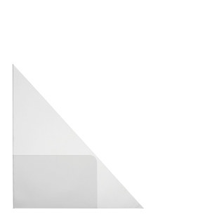 Pochettes coins triangulaires avec porte-carte de visite, adhésif, film PP, transparents 150 x 150 mm – côté gauche
