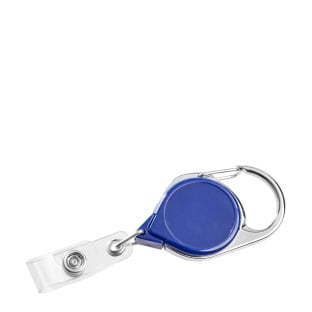 Porte-badge enrouleur, en plastique, bleu 