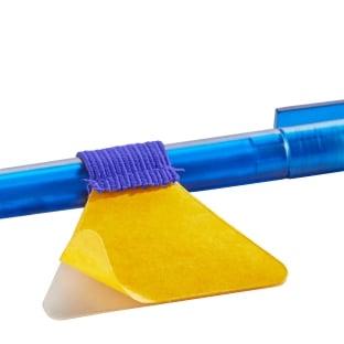 Porte-stylo, avec petite boucle élastique plat, auto-adhésif, bleu moyen (pièce) 