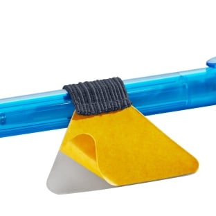 Porte-stylo, avec boucle élastique plat, auto-adhésif, anthracite 
