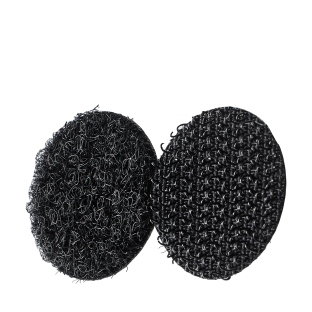 Pastilles auto-agrippantes sur feuille, set de boucle et crochet 21 mm | noir