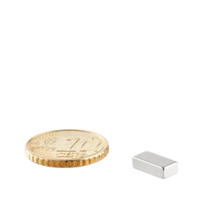 Aimants carrés néodyme, nickelé 10 x 5 mm | 3 mm