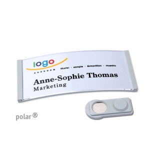 Porte-badges polar® 35 smag® aimant gris clair 