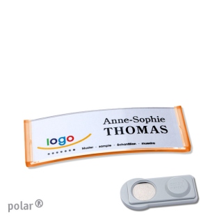 Porte-badges magnétique Polar 20, translucide, orange 