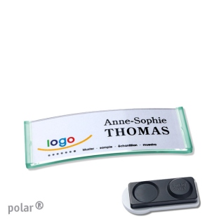 Porte-badges magnétique Polar 20, translucide, vert, extra fort 