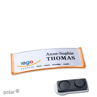 Porte-badges magnétique Polar 20, translucide, orange, extra fort 