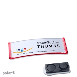 Porte-badges magnétique Polar 20, translucide, rouge, extra fort 