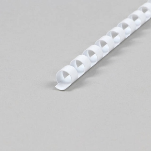 Spirales plastiques pour reliure A4, rond 8 mm | blanc