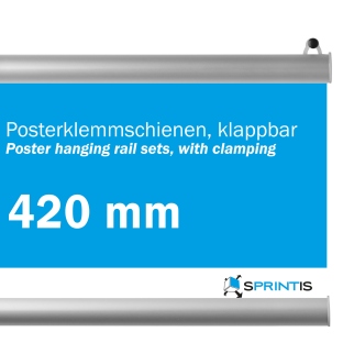 Profils porte-affiche, aluminium, clippants 420 mm | argent