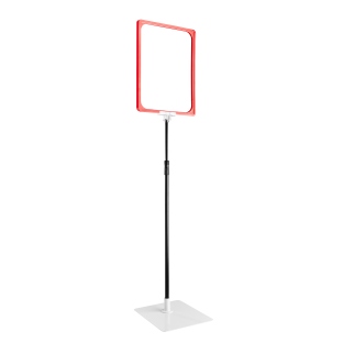 Cadre pour affiche avec pied et support (kit) A4 | rouge | surface d'appui: noir