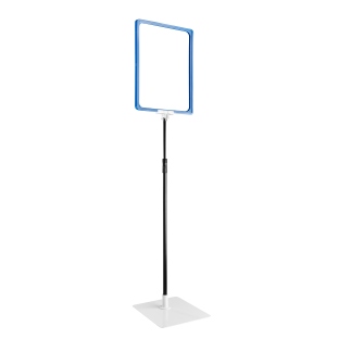 Cadre pour affiche avec pied et support (kit) A4 | bleu | surface d'appui: gris