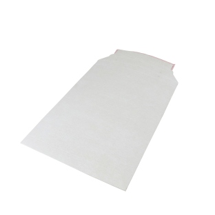 Pochette d'expédition en carton A4, 24,5 x 34,5 x 3 cm, fermeture autocollante et bande d'arrachement, blanc 