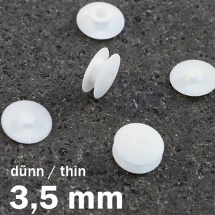 Œillets de pression en plastique, modèle fin blanc | 3.5 mm