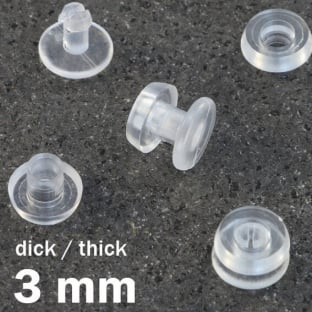 Druckösen Kunststoff, dicke Ausführung transparent | 3 mm