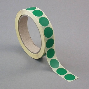 Pastilles autocollantes de couleur, en papier vert foncé | 30 mm