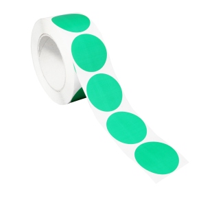 Pastilles autocollantes de couleur, en papier vert foncé | 40 mm