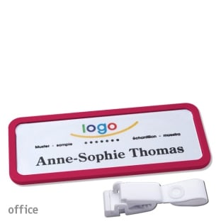 Porte-badges avec clip plastique Office 30, violet 