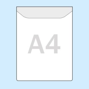 Pochettes rectangulaires pour format A4, ouverture petit côté, avec rabat 